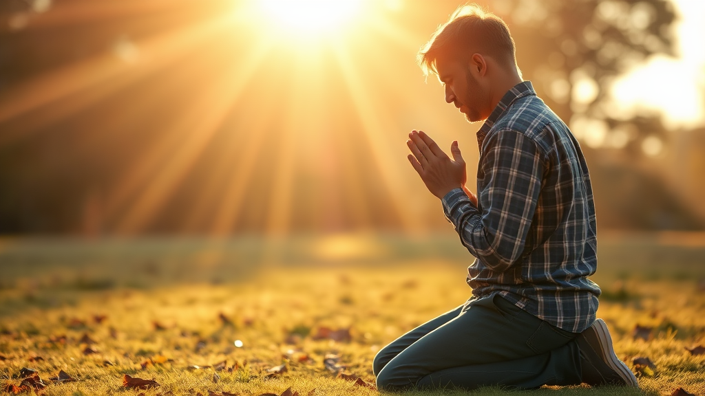 Person praying and being thankful