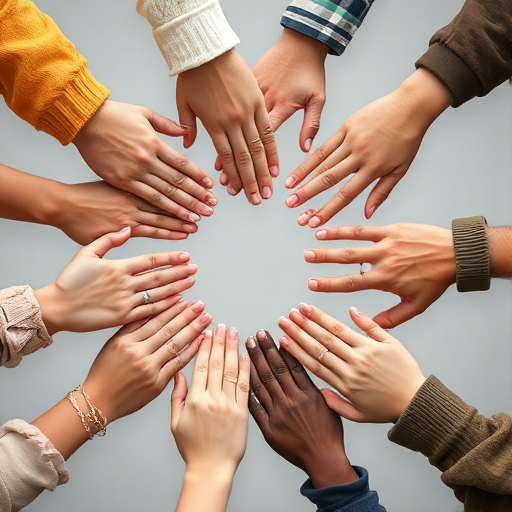 Hands united in a circle